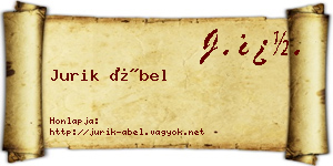 Jurik Ábel névjegykártya